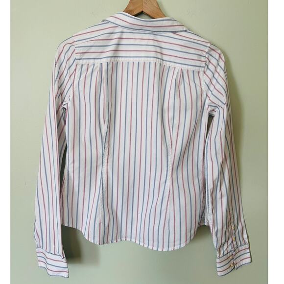 Vintage Abercrombie & Fitch 90's Y2K Striped Button Down Shirt Large - Picture 4 of 7